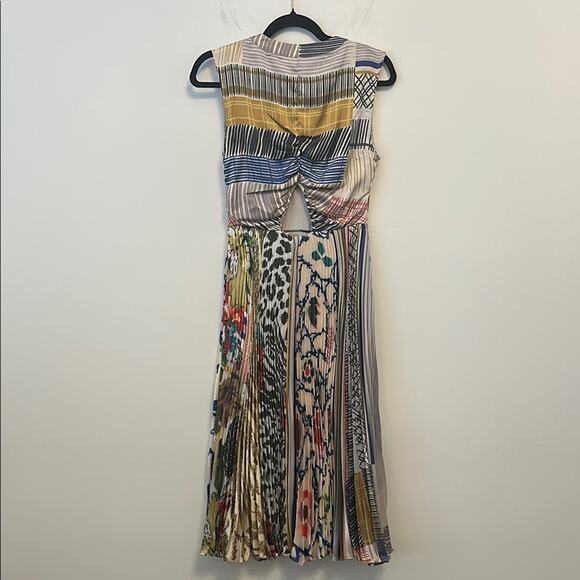 Geisha Designs Striped and Patterned Dress Pleated Skirt Unique Size 2 - Picture 2 of 9